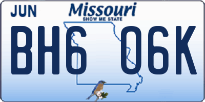 MO license plate BH6O6K