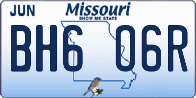 MO license plate BH6O6R