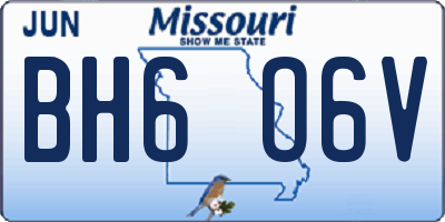 MO license plate BH6O6V