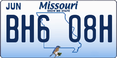 MO license plate BH6O8H