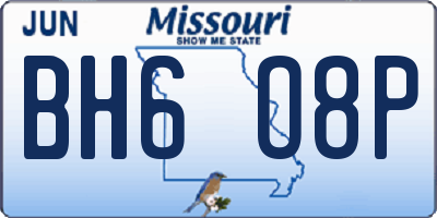 MO license plate BH6O8P