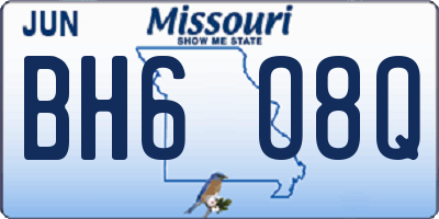 MO license plate BH6O8Q