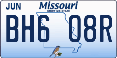 MO license plate BH6O8R