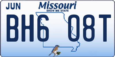 MO license plate BH6O8T