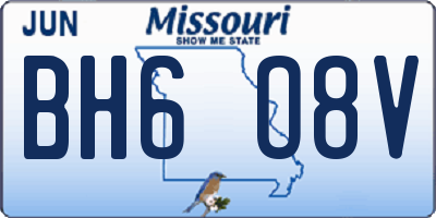 MO license plate BH6O8V