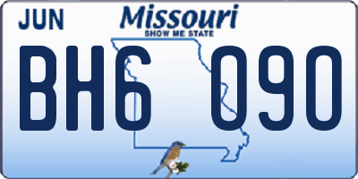 MO license plate BH6O9O
