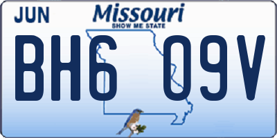 MO license plate BH6O9V