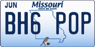 MO license plate BH6P0P