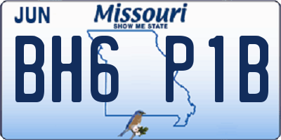 MO license plate BH6P1B