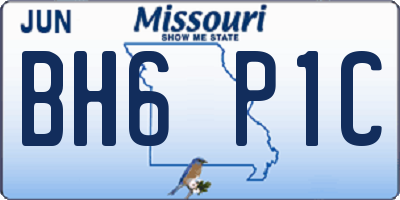 MO license plate BH6P1C