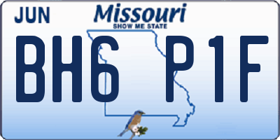 MO license plate BH6P1F