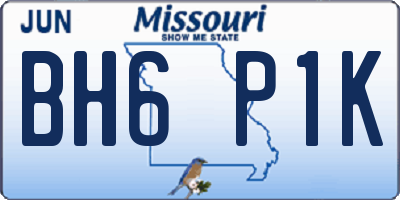 MO license plate BH6P1K