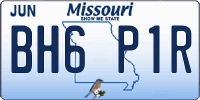 MO license plate BH6P1R