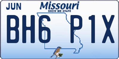 MO license plate BH6P1X