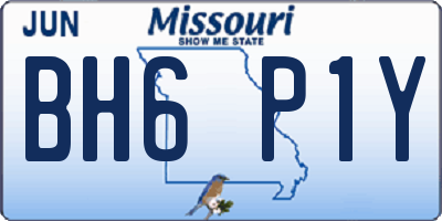 MO license plate BH6P1Y