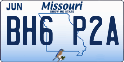 MO license plate BH6P2A