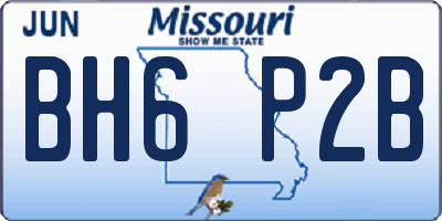 MO license plate BH6P2B