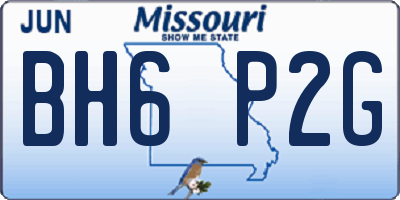 MO license plate BH6P2G
