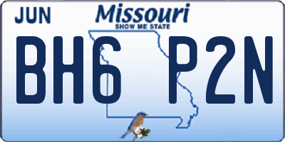MO license plate BH6P2N