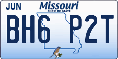 MO license plate BH6P2T