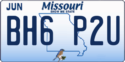 MO license plate BH6P2U