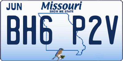 MO license plate BH6P2V