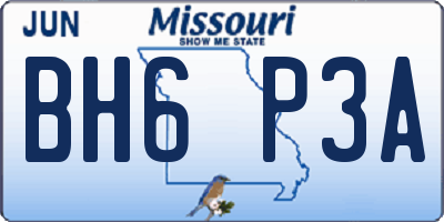 MO license plate BH6P3A