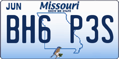 MO license plate BH6P3S