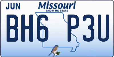 MO license plate BH6P3U