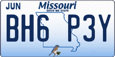 MO license plate BH6P3Y