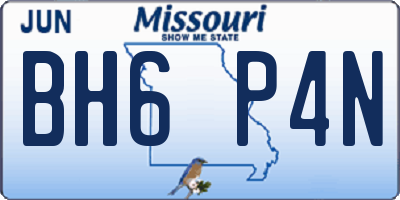 MO license plate BH6P4N