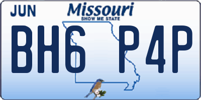 MO license plate BH6P4P