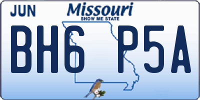 MO license plate BH6P5A