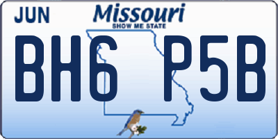 MO license plate BH6P5B