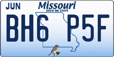 MO license plate BH6P5F