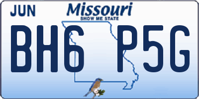 MO license plate BH6P5G