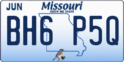 MO license plate BH6P5Q