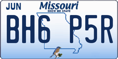 MO license plate BH6P5R