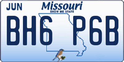 MO license plate BH6P6B