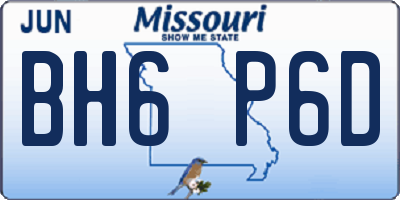 MO license plate BH6P6D