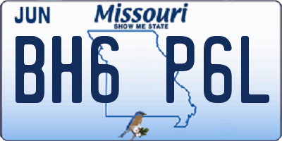 MO license plate BH6P6L