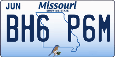 MO license plate BH6P6M