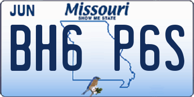 MO license plate BH6P6S