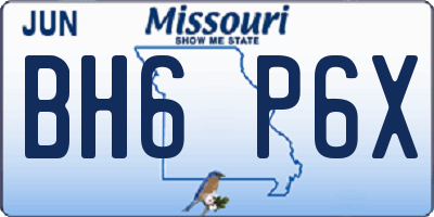 MO license plate BH6P6X
