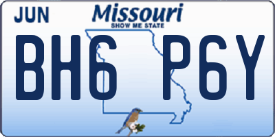 MO license plate BH6P6Y