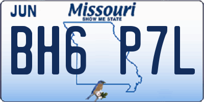 MO license plate BH6P7L