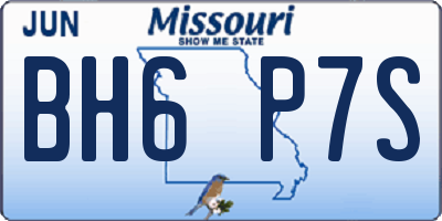 MO license plate BH6P7S