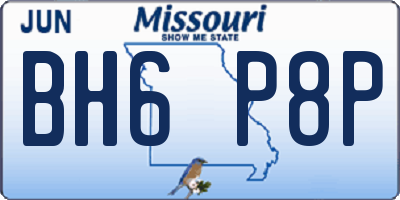 MO license plate BH6P8P