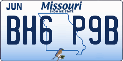 MO license plate BH6P9B