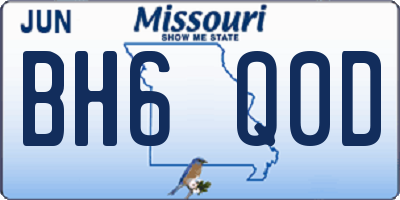 MO license plate BH6Q0D